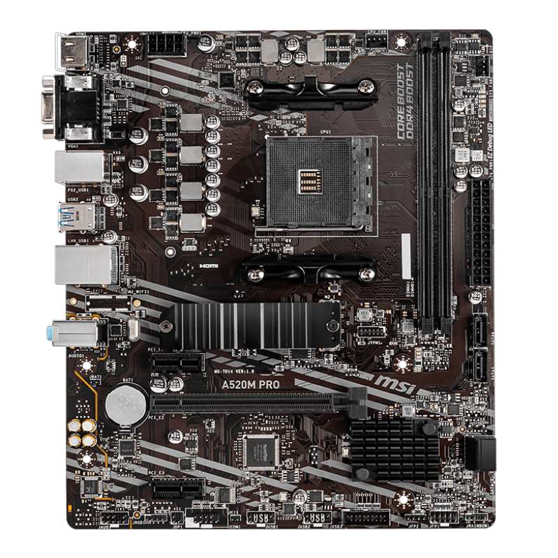 Motherboard MSI A520M PRO, Chipset AMD A520, Socket AMD AM4, mATX