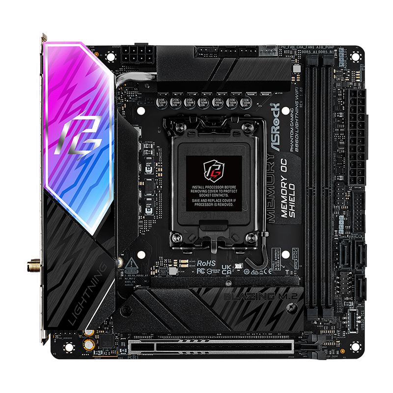 Motherboard ASROCK B860I Lightning WiFi, Chipset Intel B860, LGA 1851, HDMI, Mini-ITX