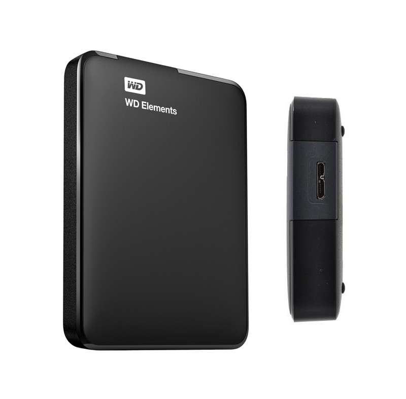 Disco duro externo Western Digital Elements Portable, 1 TB, USB 3.0, negro.
