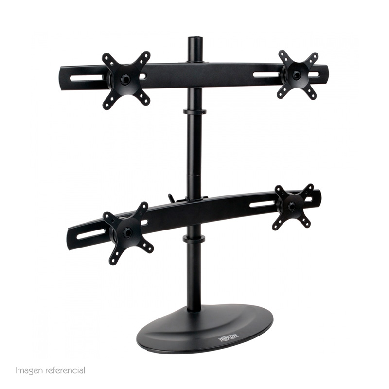 Soporte cuádruple de monitor Tripp-Lite DDR1026MQ, pantallas planas de 10" a 26", negro.