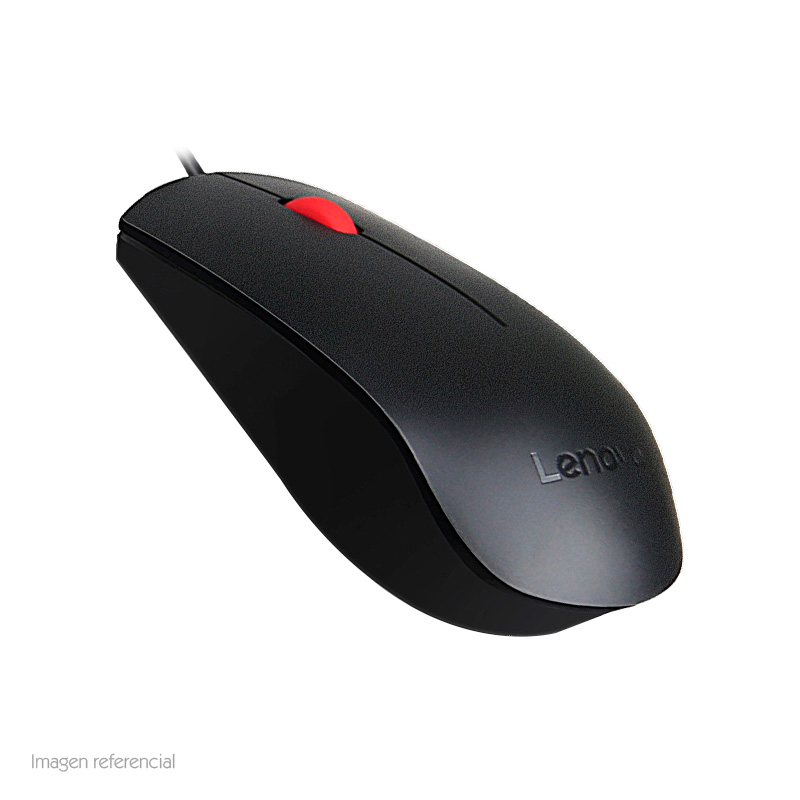 Mouse óptico Lenovo Essential, 1600 dpi, USB, Negro, presentación en caja.