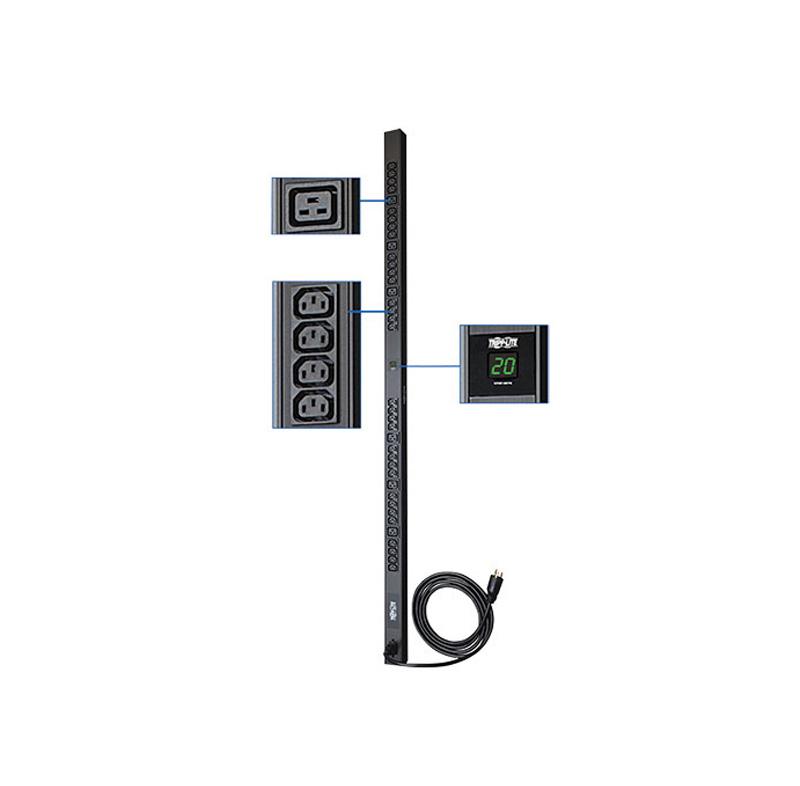 Unidad de distribución de energía Tripp-Lite PDUMV20HV, monofásico con medidor digital.
