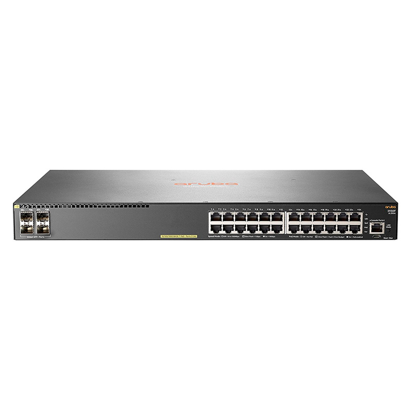 Switch HPE Aruba 2930F, 24 RJ-45 GbE, 4 SFP+ 1/10GbE, PoE.