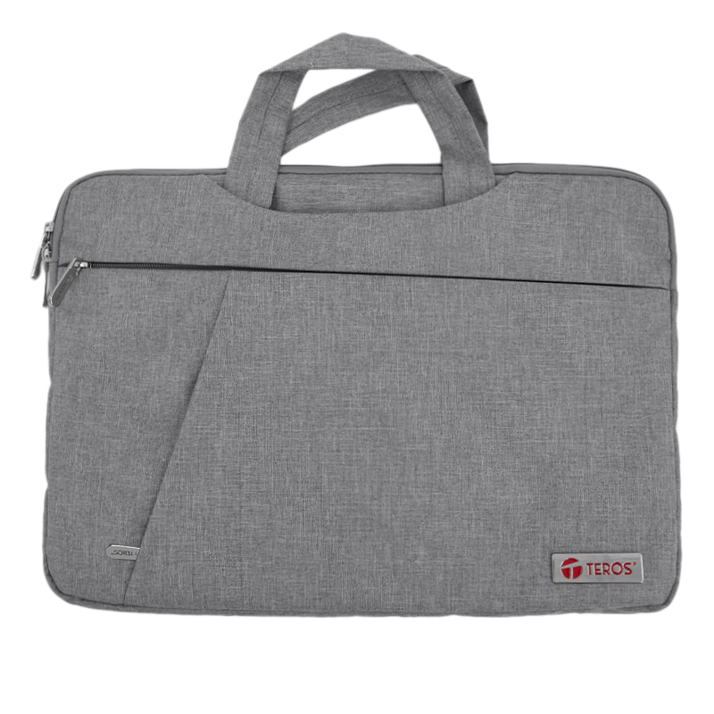 Maletín gris TEROS TE-9019S para notebooks de hasta 15.6", poliéster, gris