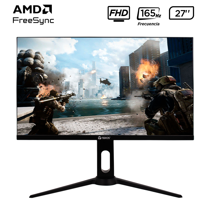 Monitor plano gaming TEROS TE-2752G, 27" FHD IPS, 165 Hz, 1 ms, HDMI, DP