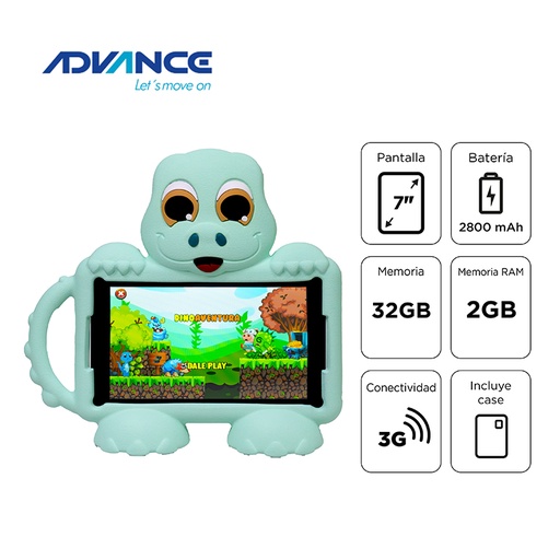 [ 458427] Tablet Advance Intro TR6959, 7" IPS 1024x600, Android 12 Go, 32GB, 2GB RAM, Wi-Fi, Menta