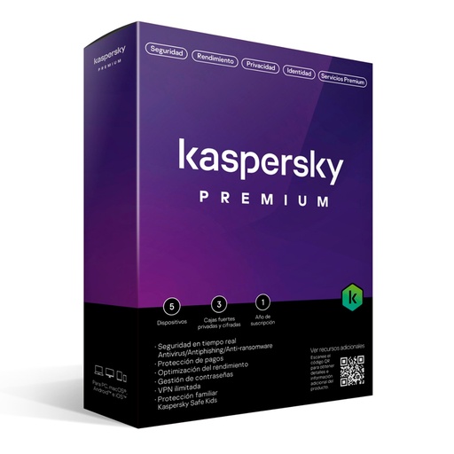 [ 415158] Kaspersky Premium Edition, para unos 5 dispositivos, Licencia de 1 año