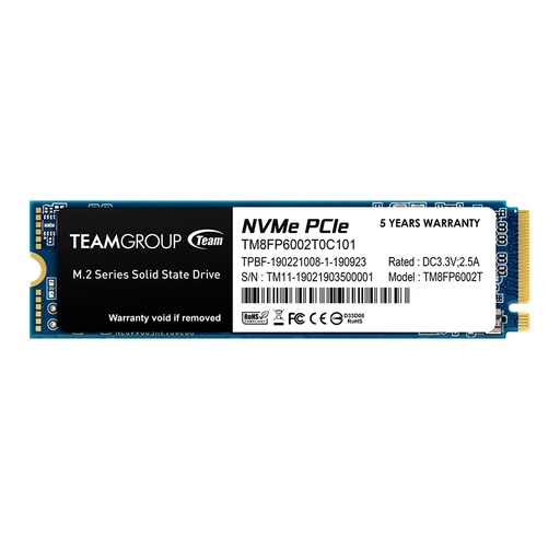 [ 396321] Unidad en estado solido MP33 M.2 2280 PCIe SSD, 2TB, PCIe 3.0 x4 with NVMe 1.3, DC +3.3V