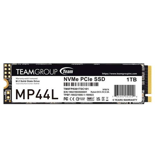 [ 406967] Unidad de estado solido TEAMGROUP MP44L 1TB, M.2, PCI-E 4.0 x4 con NVMe 1.4