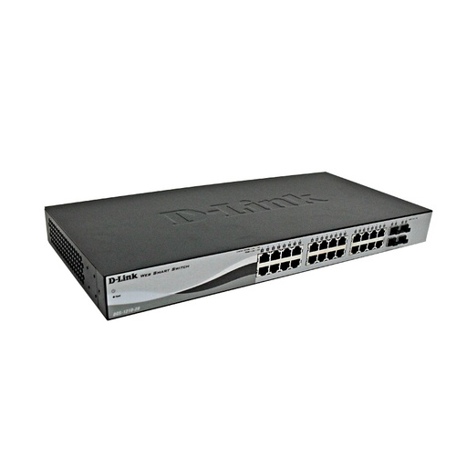 [ 93508] Switch Web Smart D-LINK DGS-1210-28, 24 RJ-45 LAN GbE, y 4 puertos SFP, autovoltaje.