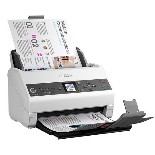 [ 386642] Escáner Epson DS-730N, USB 2.0, Ethernet, Alimentacion Vertical, Duplex a color.