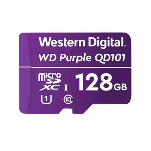 [ 368273] Memoria Flash WD Purple 128GB SC QD101 microSD, ideal para Camaras de videovigilancia.