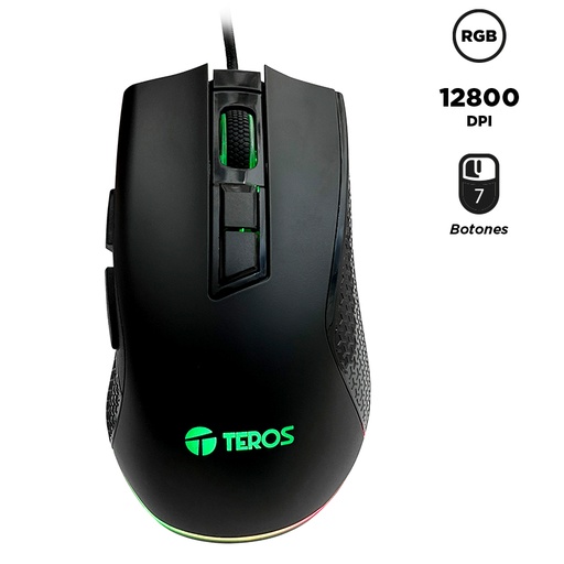 [ 426156] Mouse gamer TEROS TE-1211G, 7 botones, RGB, negro