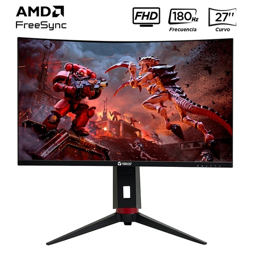 [ 430884] Monitor curvo gaming TEROS TE-2766G, 27" FHD VA, 180 Hz, 1 ms, HDMI, DP, PIVOT