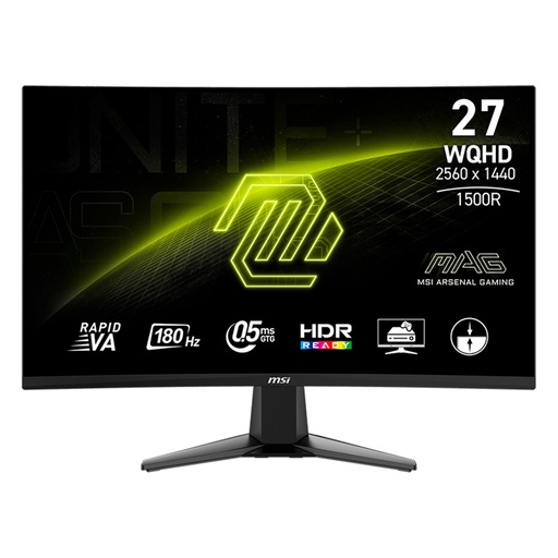 [ 453792] Monitor curvo gaming MSI MAG-27CQ6F, 27" WQHD Rapid VA, 180 Hz, 0.5 ms, HDMI, DP