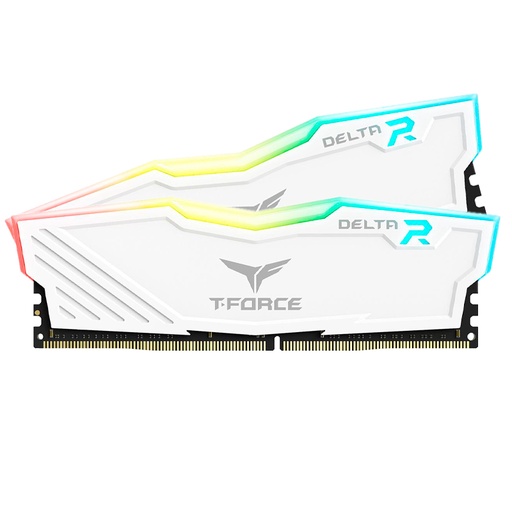 [ 387134] Memoria TEAMGROUP T-FORCE DELTA RGB 16GB (2 x 8GB) DDR4-3600MHz, CL18, 1.35V, RGB, Blanco