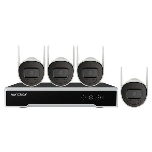 [ 418182] Kit de monitoreo HIKVISION (1 NVR Wi-Fi de 4 Canales + 4 Camaras Wi-Fi de 2 MP).