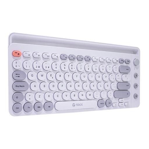 [ 462831] Teclado inalámbrico TEROS TE-4070S, 2.4 GHz, bluetooth 3.0 / 5.2, 80 teclas, blanco