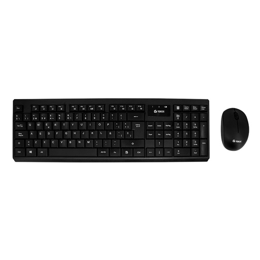 [ 463234] Kit teclado y mouse TEROS TE-4071S, inalámbrico, 2.4 GHz, acabado elegante, negro, español