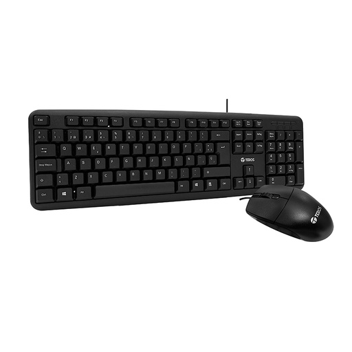 [ 370421] Kit teclado y mouse TEROS TE-4062N, USB, acabado elegante, negro, español / óptico