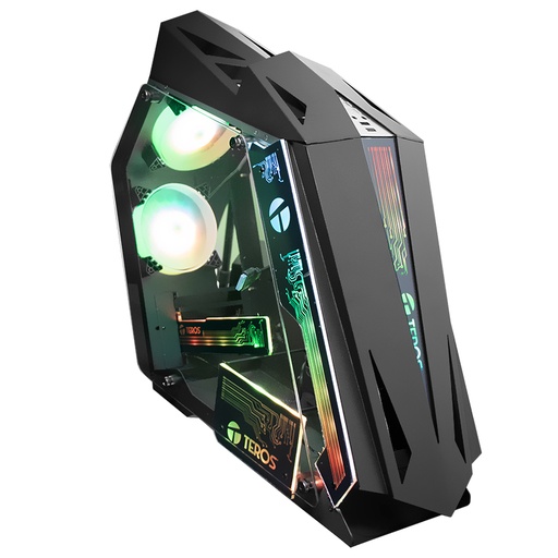 [ 449989] Case gamer TEROS TE-1314G, Mid Tower, USB 3.0 / USB 2.0, audio, ventilador ARGB, negro