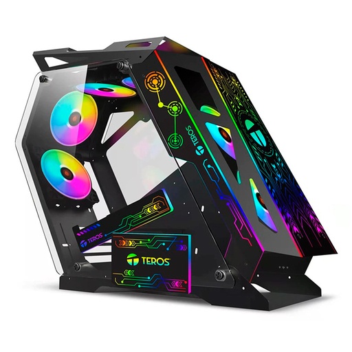 [ 426097] Case gamer TEROS TE-1312G, Mid Tower, USB 3.0 / USB 2.0, audio, ventilador ARGB, negro
