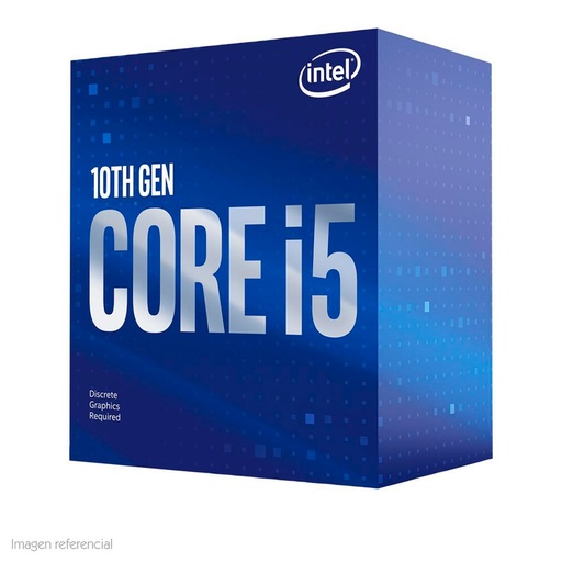 [ 343104] Procesador Intel Core i5-10400F, 2.90 GHz, 12 MB Caché L3, LGA1200, 65W, 14 nm.