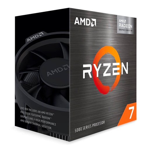 [ 372527] Procesador AMD Ryzen 7 5700G, 3.80 / 4.60GHz, 16MB L3, 8-Core, AM4, 7nm, 65W.