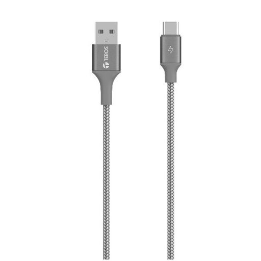 [ 424448] Cable USB TEROS TE-70211W, Tipo A a Tipo C, 3A, 60W Máx, gris